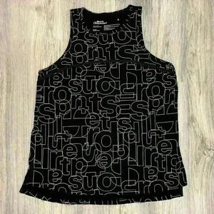 Sports Illustrated Black White Shirt Print Athletic Sleeveless Tank Top Size S